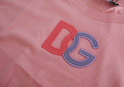 Camiseta de tirantes Dolce & Gabbana de algodón rosa con logo DG y cuello redondo