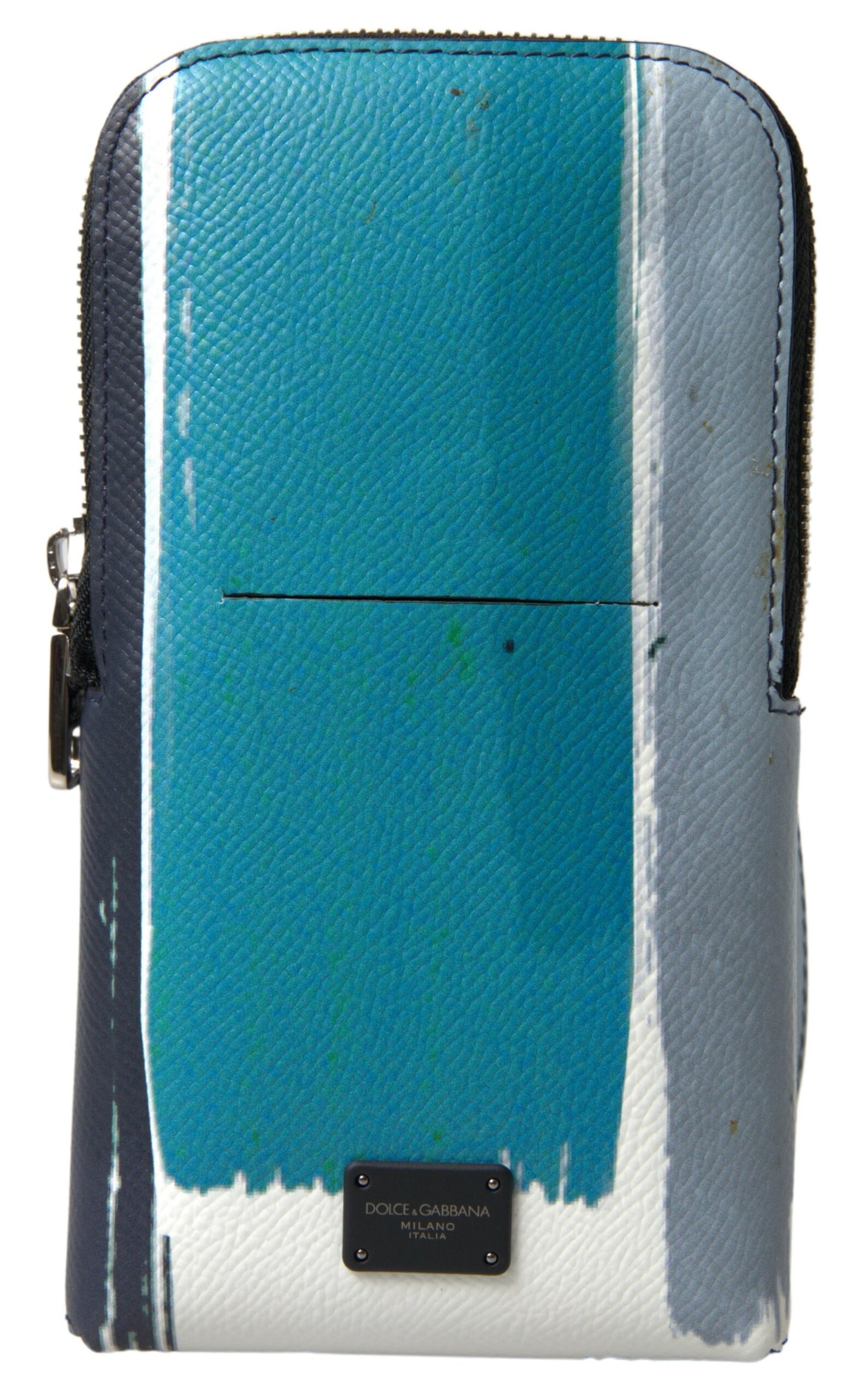 Bolso bandolera unisex Dolce & Gabbana de cuero azul para teléfono