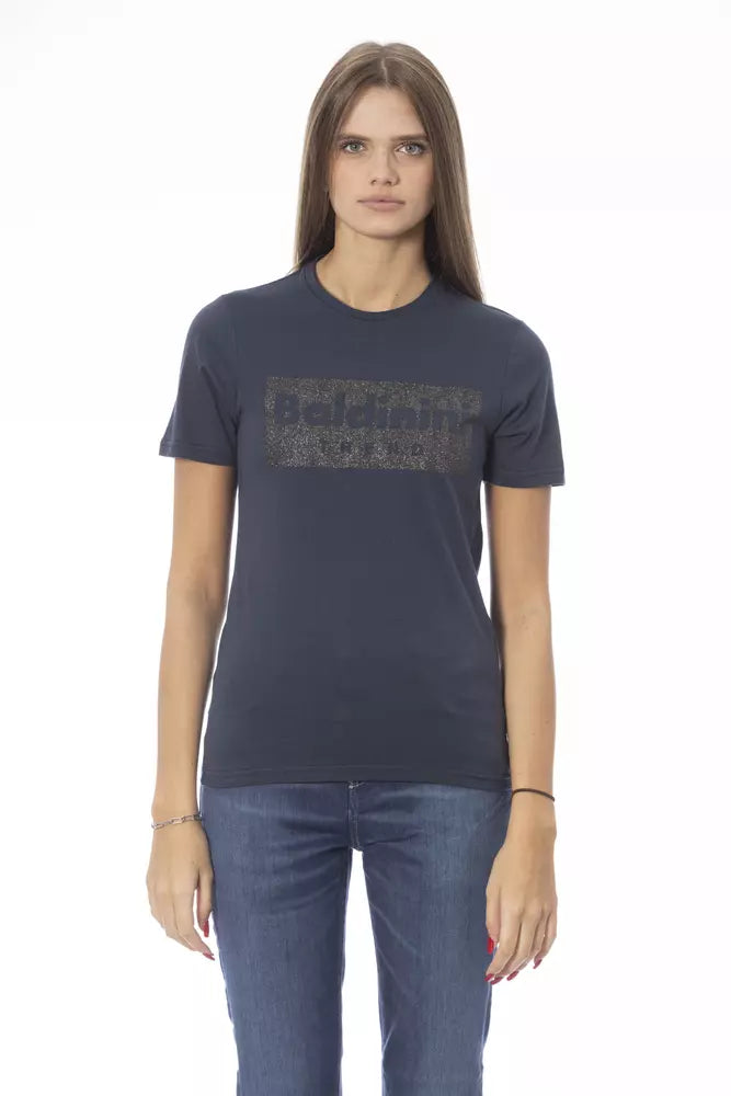 Camiseta Baldinini Trend azul de algodón para mujer