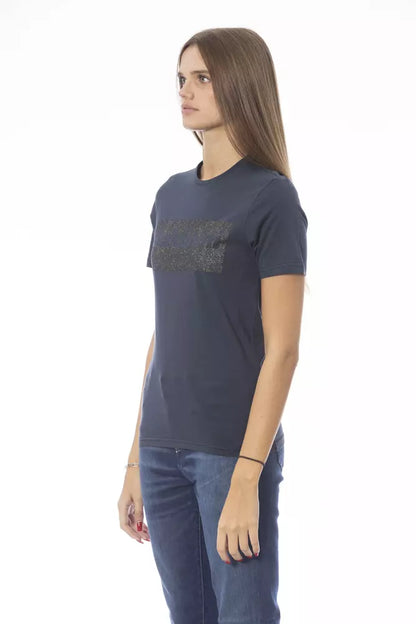 Camiseta Baldinini Trend azul de algodón para mujer