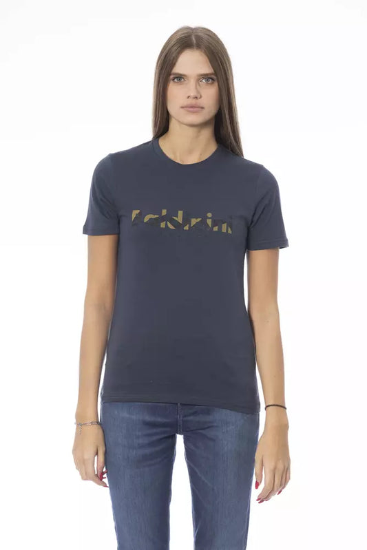 Camiseta Baldinini Trend azul de algodón para mujer