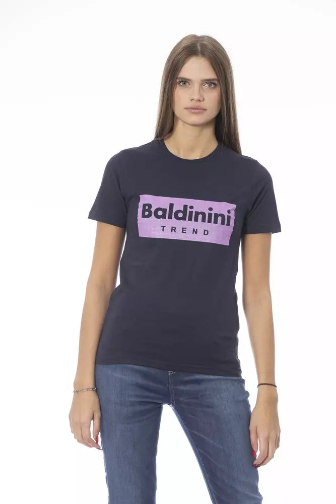 Camiseta de Algodón Azul para Mujer Baldinini Trend