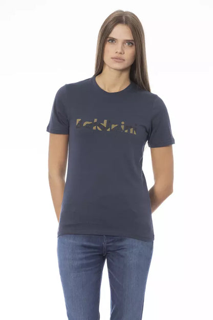 Camiseta Baldinini Trend azul de algodón para mujer