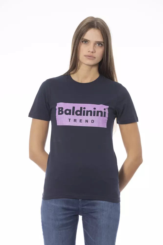 Camiseta de Algodón Azul para Mujer Baldinini Trend