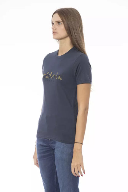 Camiseta Baldinini Trend azul de algodón para mujer