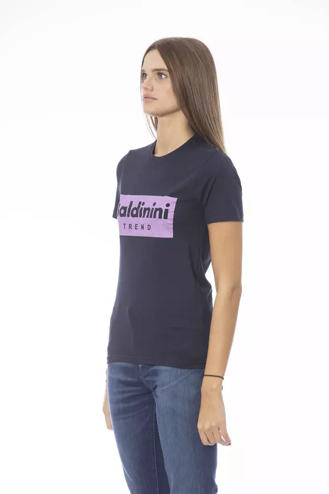 Camiseta de Algodón Azul para Mujer Baldinini Trend