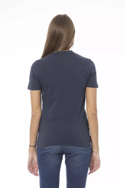 Camiseta Baldinini Trend azul de algodón para mujer