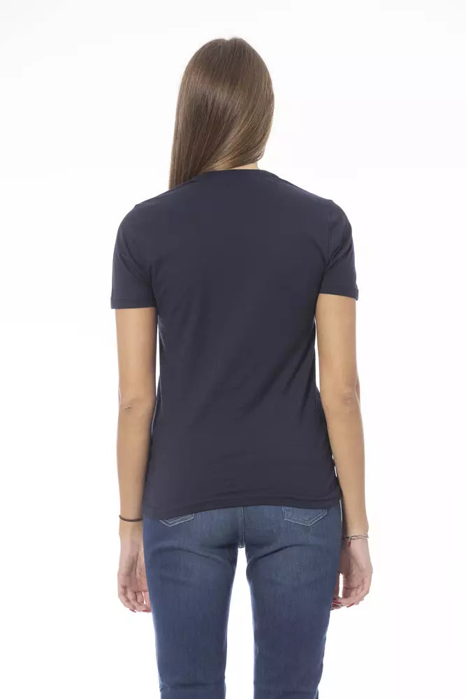 Camiseta de Algodón Azul para Mujer Baldinini Trend