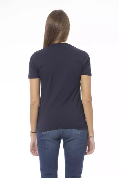 Camiseta de Algodón Azul para Mujer Baldinini Trend