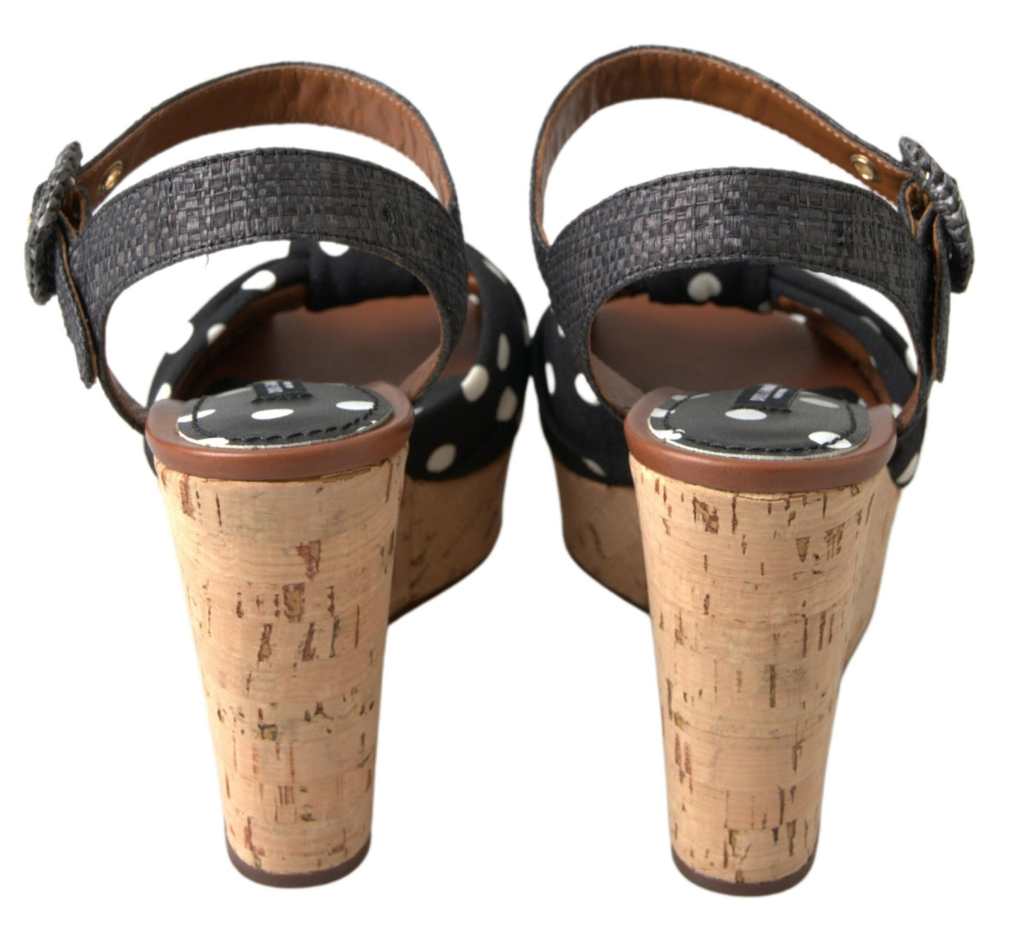 Zapatos Sandalias de Cuña Negros de Lunares con Tira al Tobillo Dolce & Gabbana