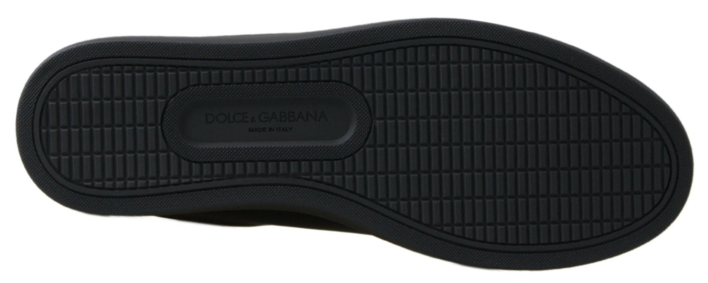 Zapatillas Clásicas Dolce & Gabbana de Piel Negra y Dorada