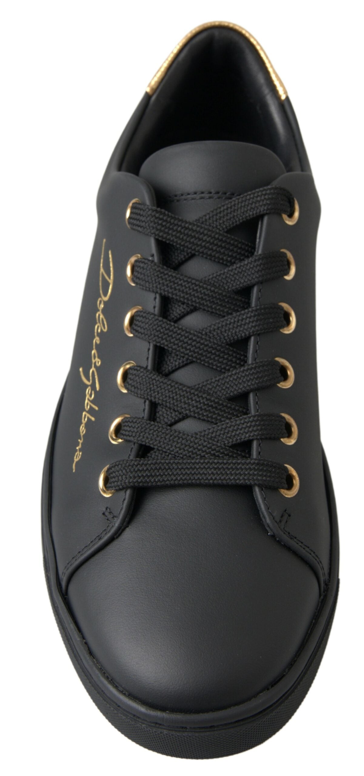 Zapatillas Clásicas Dolce & Gabbana de Piel Negra y Dorada