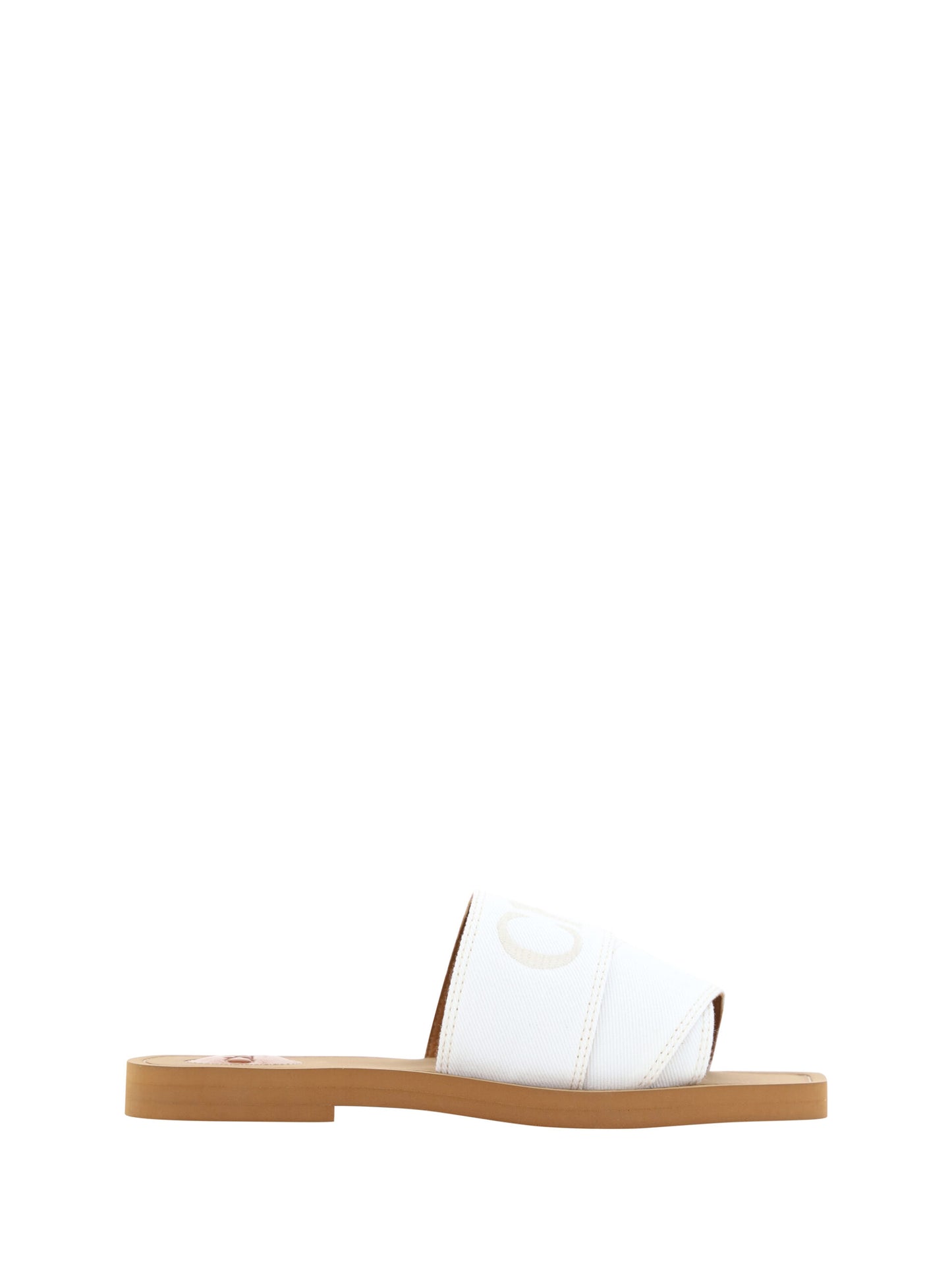 Sandalias Chloé De Algodón Blanco Diseño Slide Cómodo