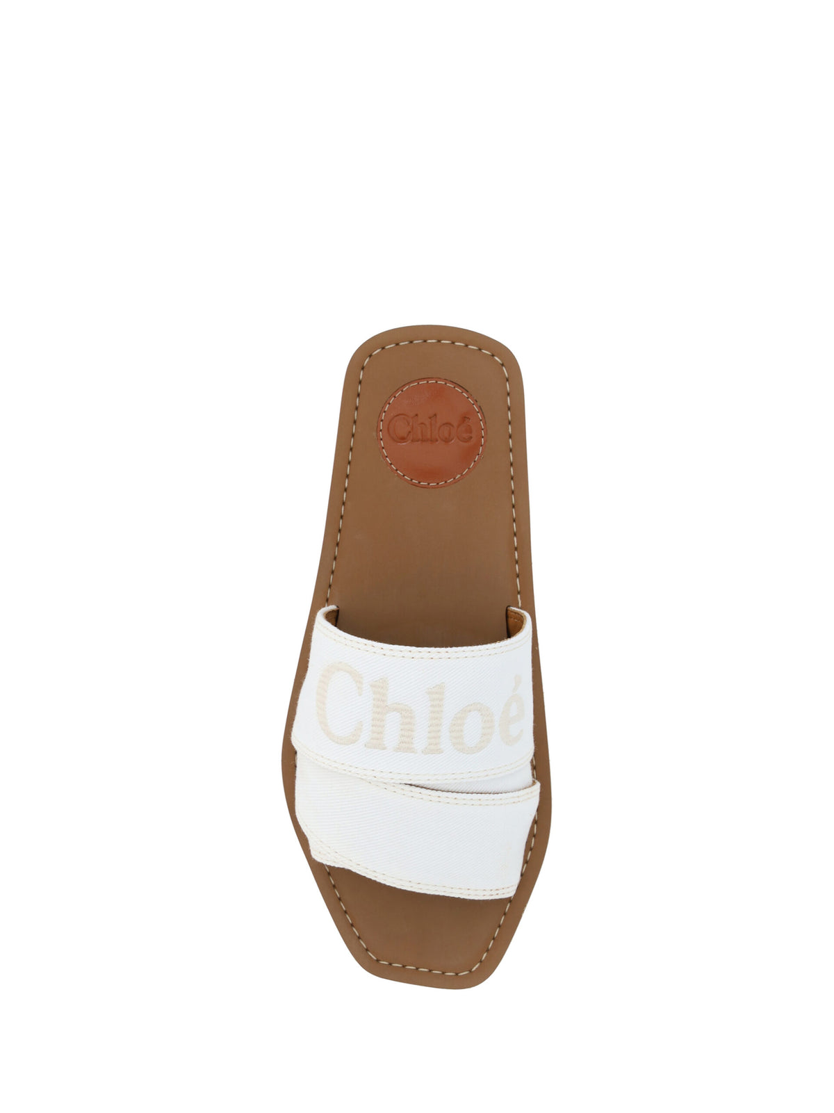 Sandalias Chloé De Algodón Blanco Diseño Slide Cómodo