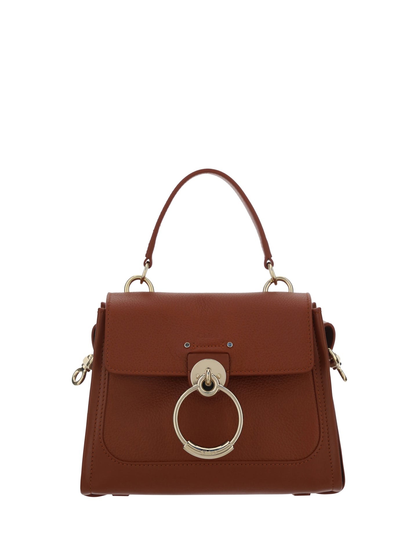 Chloé Tess Calfskin Handbag In Brown