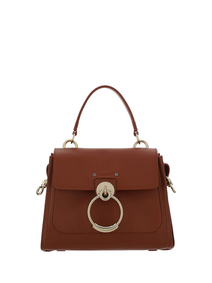 Chloé Tess Calfskin Handbag In Brown