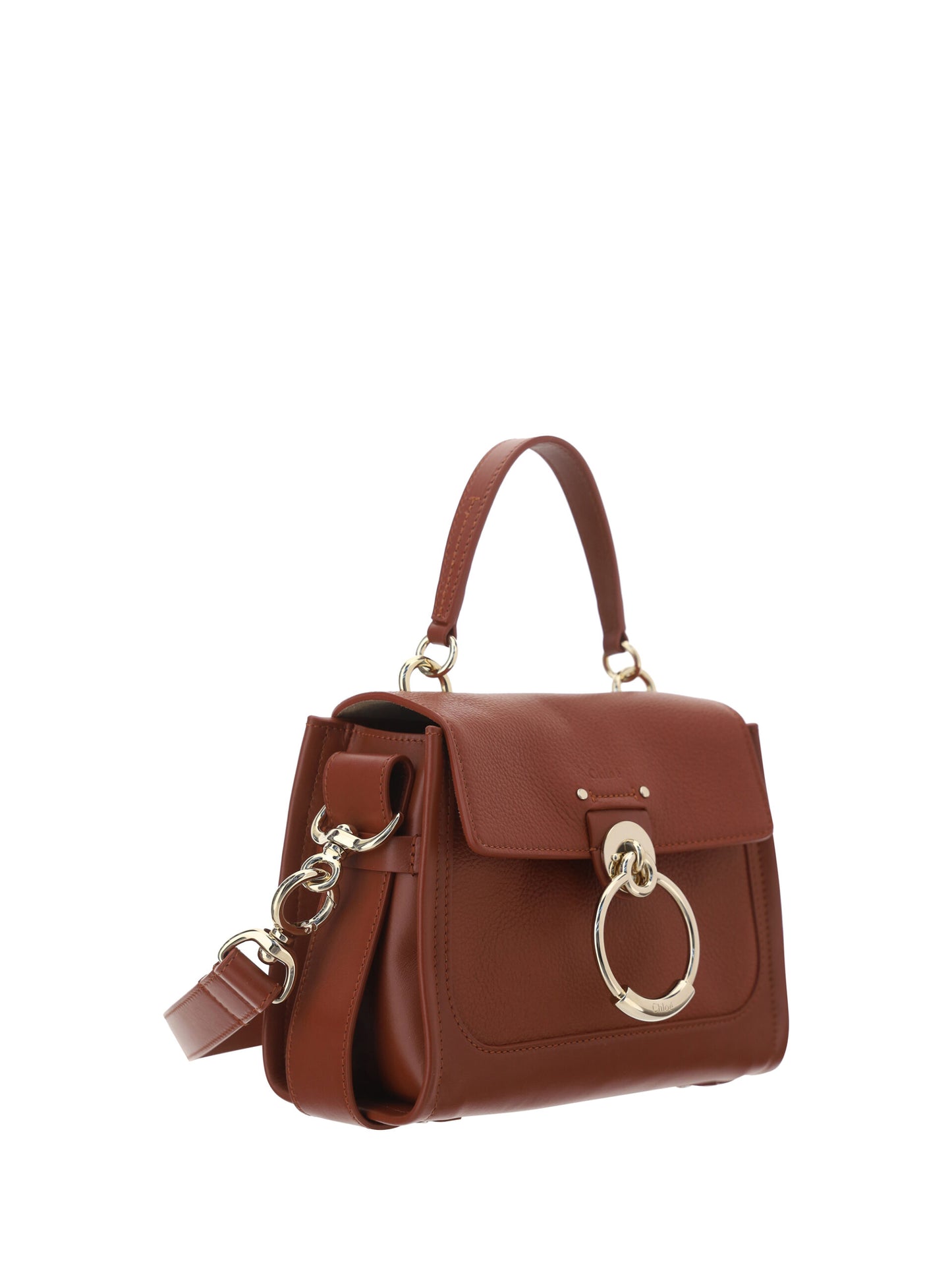 Chloé Tess Calfskin Handbag In Brown