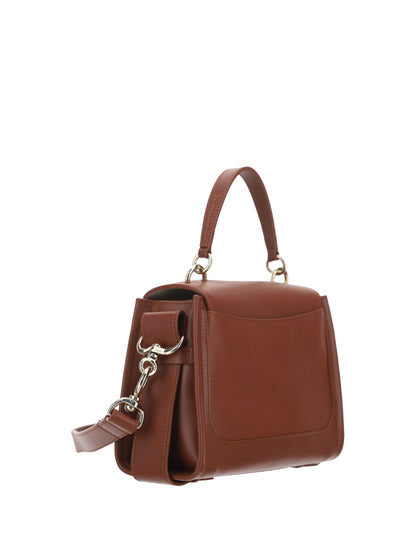 Chloé Tess Calfskin Handbag In Brown