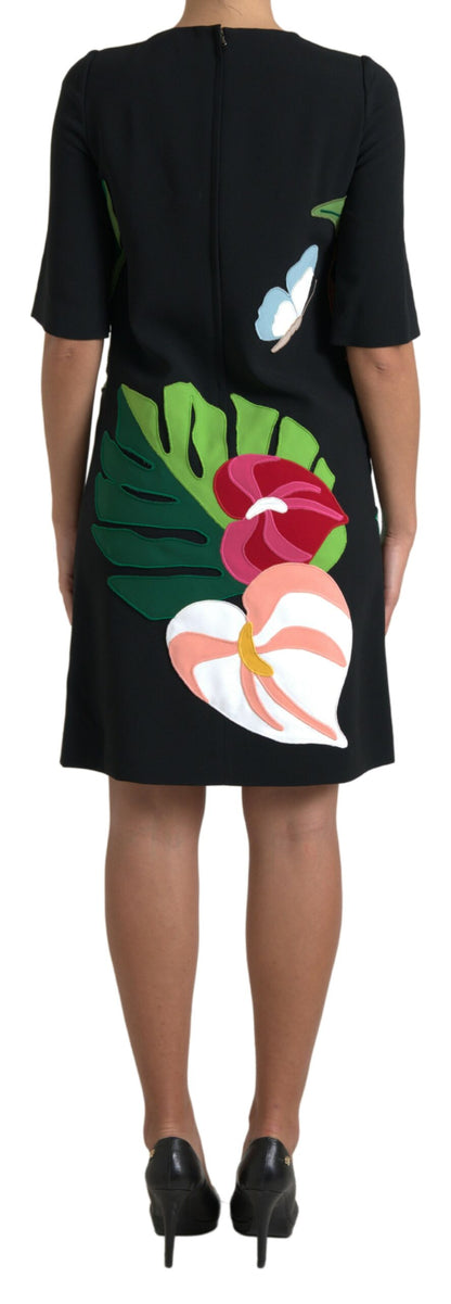Vestido elástico tipo tubo con estampado de selva y tigre negro de Dolce & Gabbana