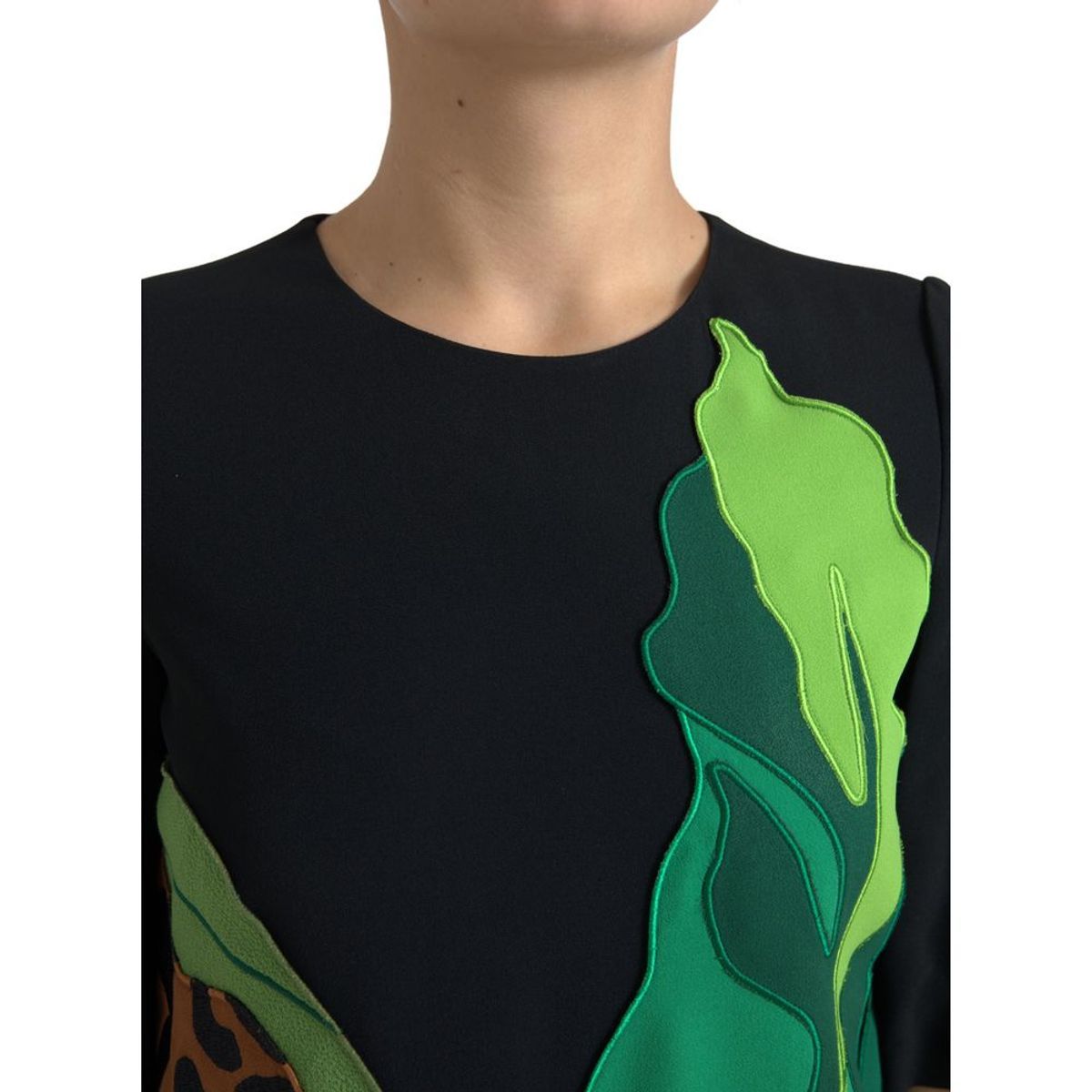 Vestido elástico tipo tubo con estampado de selva y tigre negro de Dolce & Gabbana