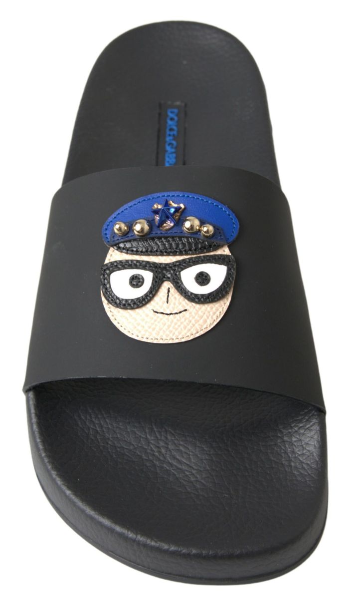 Sandalias Dolce & Gabbana negras tipo chancla para playa Saint Barth