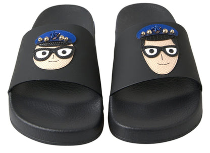 Sandalias Dolce & Gabbana negras tipo chancla para playa Saint Barth