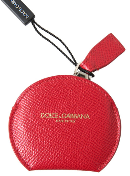 Porta Espejo de Mano Dolce & Gabbana de Piel de Becerro Roja
