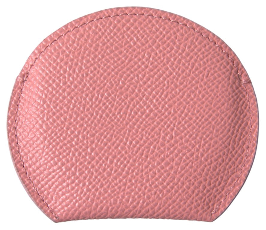 Porta espejo redondo de piel de becerro rosa Dolce & Gabbana