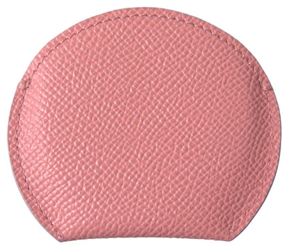 Porta espejo redondo de piel de becerro rosa Dolce & Gabbana
