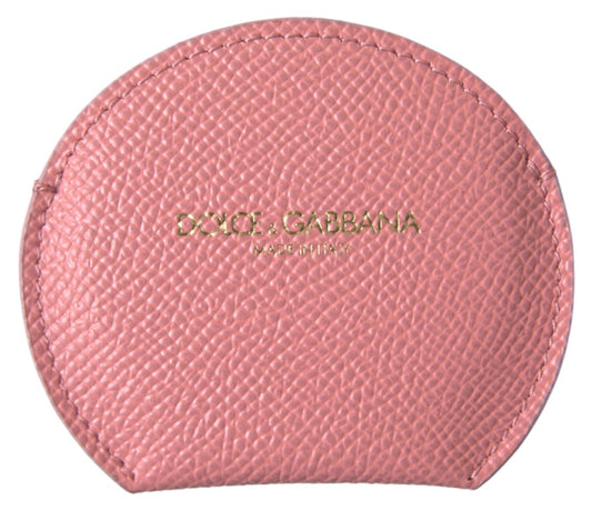Porta espejo redondo de piel de becerro rosa Dolce & Gabbana