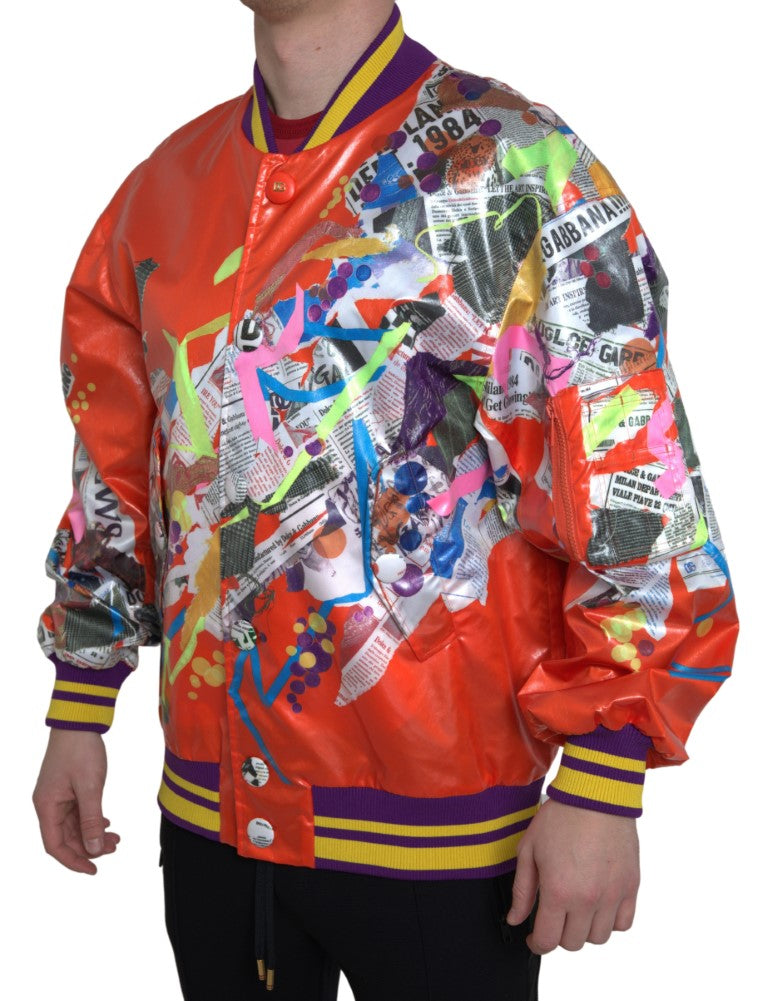 Chaqueta Blusón Naranja de Poliéster con Botones Dolce & Gabbana