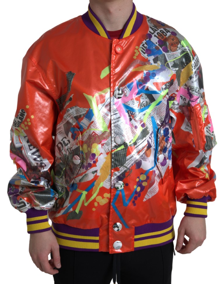 Chaqueta Blusón Naranja de Poliéster con Botones Dolce & Gabbana