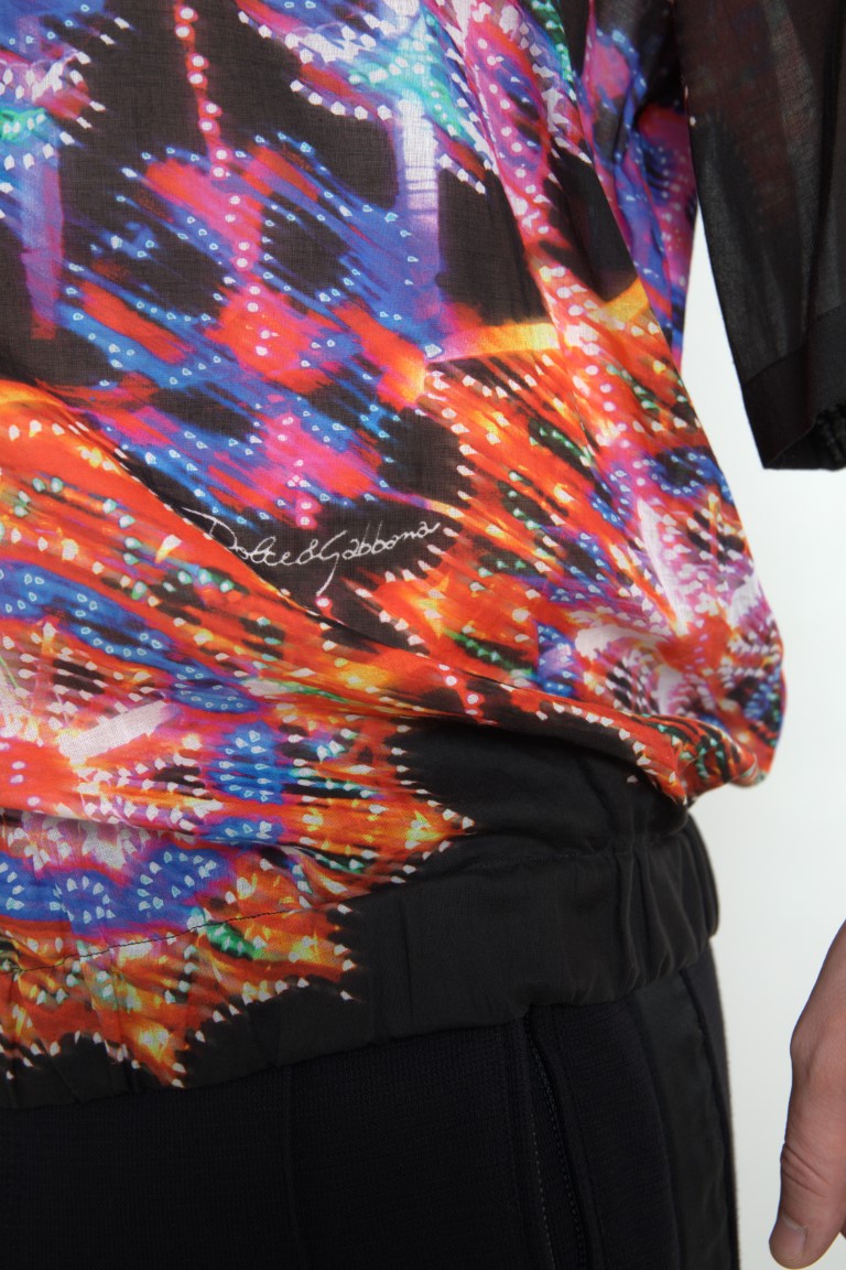 Camisa de Algodón con Estampado Luminarie Multicolor para Hombre de Dolce & Gabbana