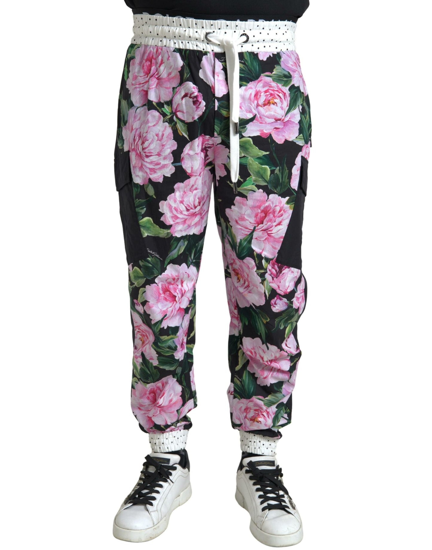 Pantalones de algodón para hombre Dolce & Gabbana Multicolor Peony Joggers