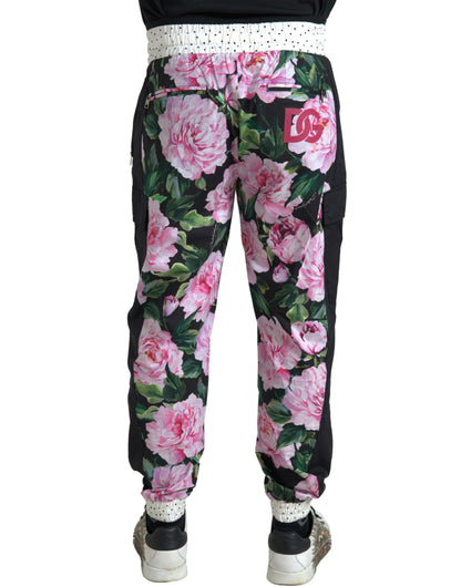 Pantalones de algodón para hombre Dolce & Gabbana Multicolor Peony Joggers
