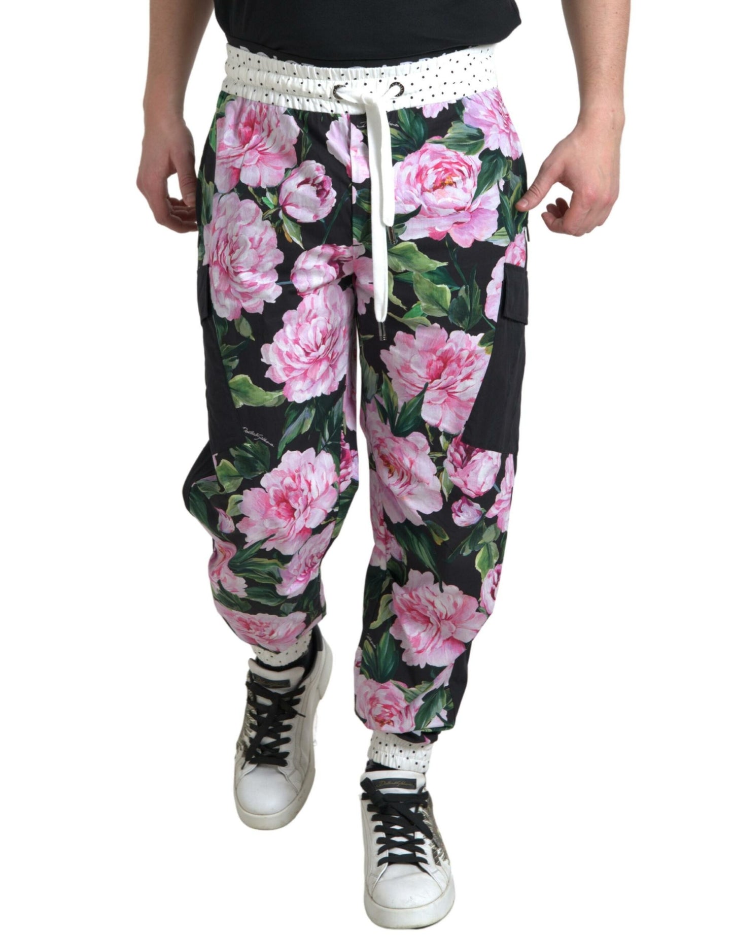 Pantalones de algodón para hombre Dolce & Gabbana Multicolor Peony Joggers