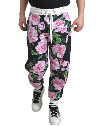 Pantalones de algodón para hombre Dolce & Gabbana Multicolor Peony Joggers