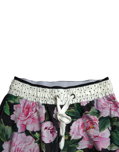 Pantalones de algodón para hombre Dolce & Gabbana Multicolor Peony Joggers