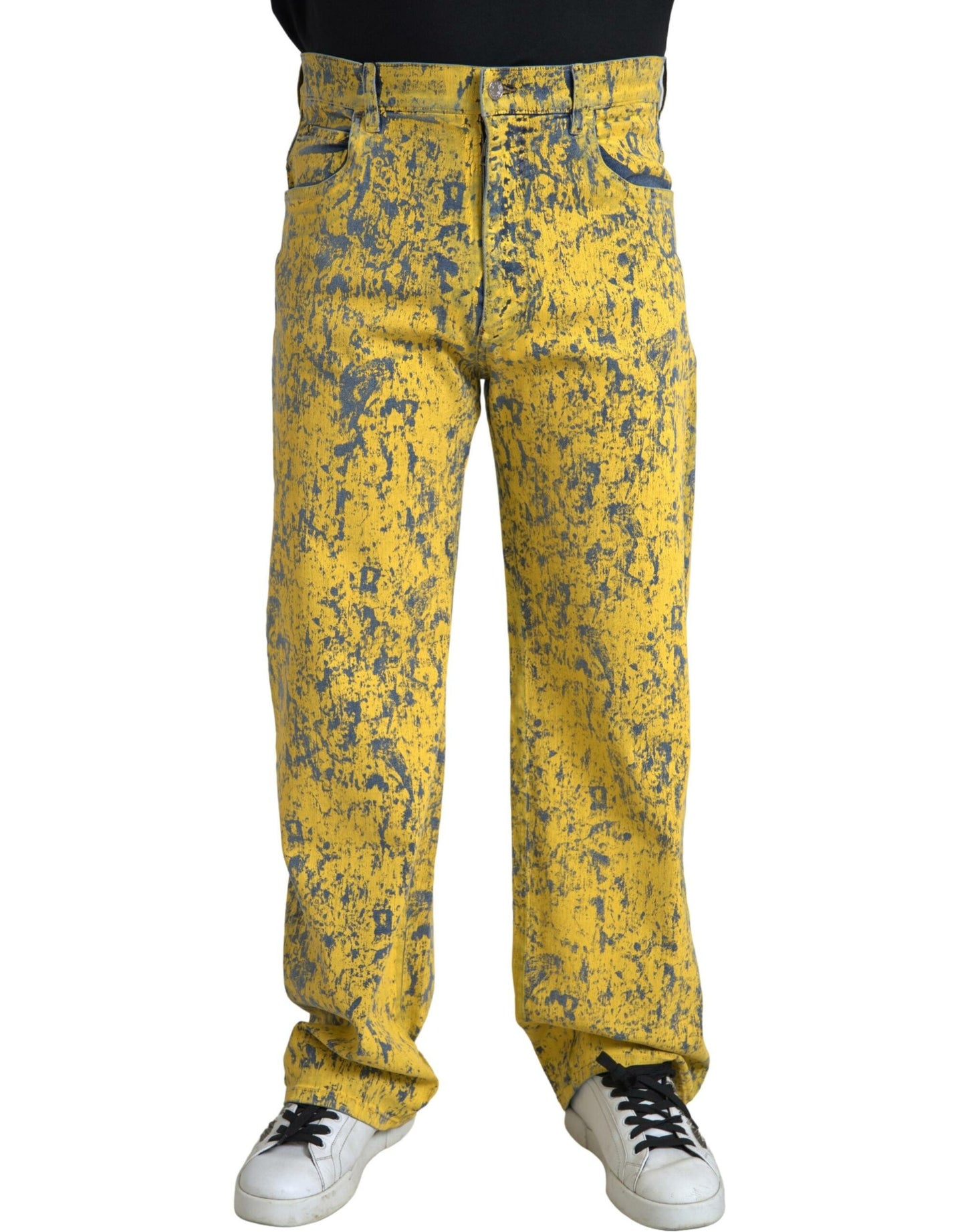 Dolce & Gabbana Vaqueros rectos de algodón teñidos de amarillo