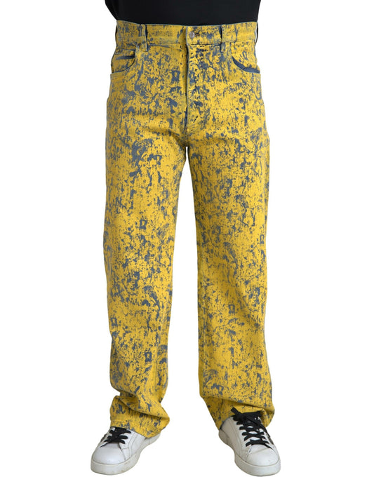 Dolce & Gabbana Vaqueros rectos de algodón teñidos de amarillo