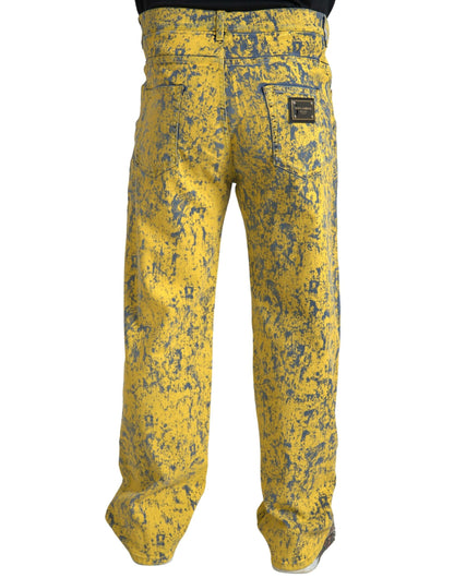 Dolce & Gabbana Vaqueros rectos de algodón teñidos de amarillo