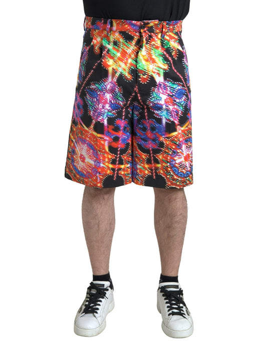 Bermudas de hombre de algodón con estampado multicolor de Dolce & Gabbana