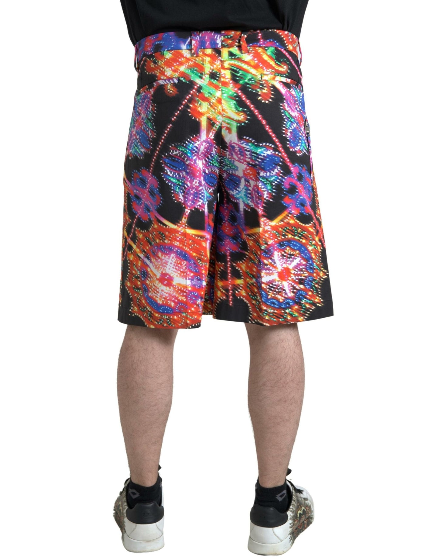 Bermudas de hombre de algodón con estampado multicolor de Dolce & Gabbana