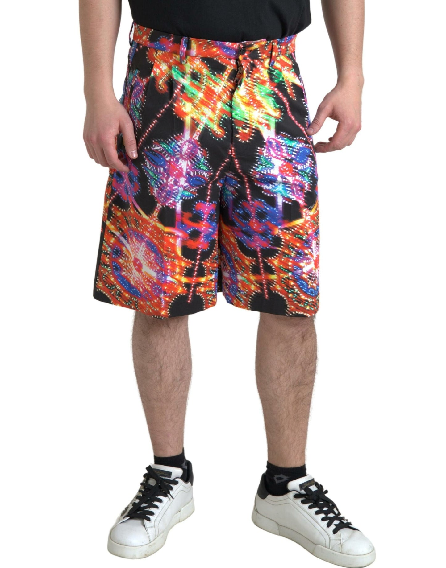 Bermudas de hombre de algodón con estampado multicolor de Dolce & Gabbana
