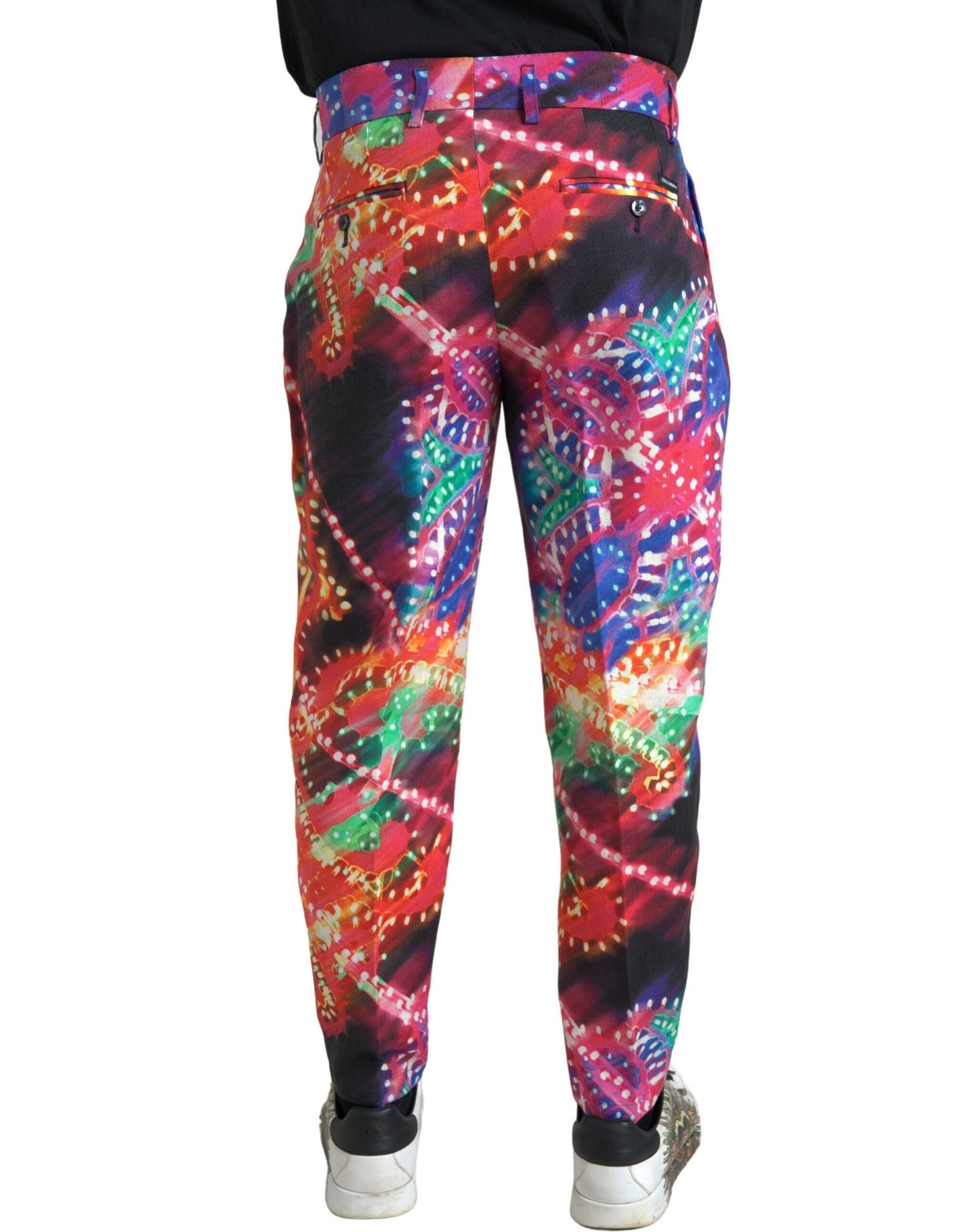 Pantalones de lino estampados multicolor Dolce & Gabbana para hombre