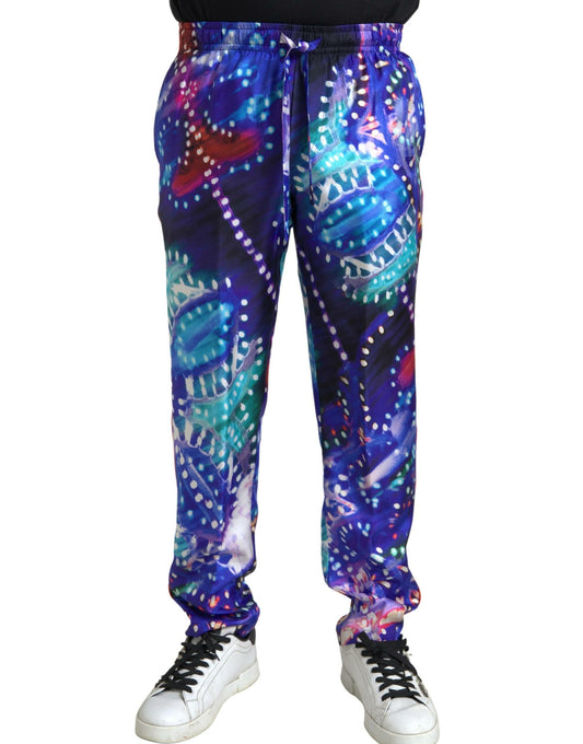 Pantalones de Hombre de Seda Estampados Multicolor Dolce & Gabbana