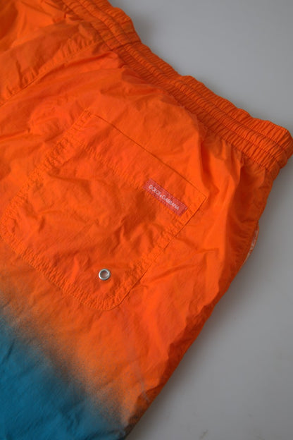 Dolce & Gabbana Shorts de Baño Degradado Naranja y Azul