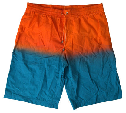Dolce & Gabbana Shorts de Baño Degradado Naranja y Azul