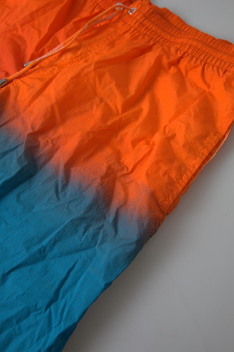 Dolce & Gabbana Shorts de Baño Degradado Naranja y Azul