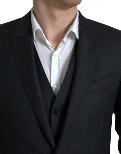 Traje MARTINI de 3 piezas negro de botonadura sencilla de Dolce & Gabbana